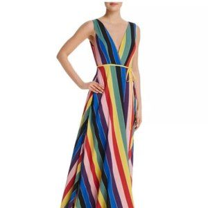 COPY - AQUA Rainbow Striped Maxi Wrap Dress